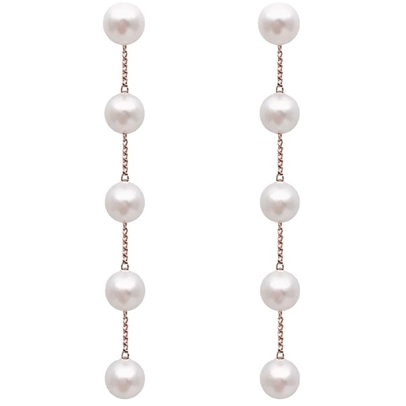 Brand New Faux Pearl Chain Tassel Drop Earrings - Picture 1 of 4